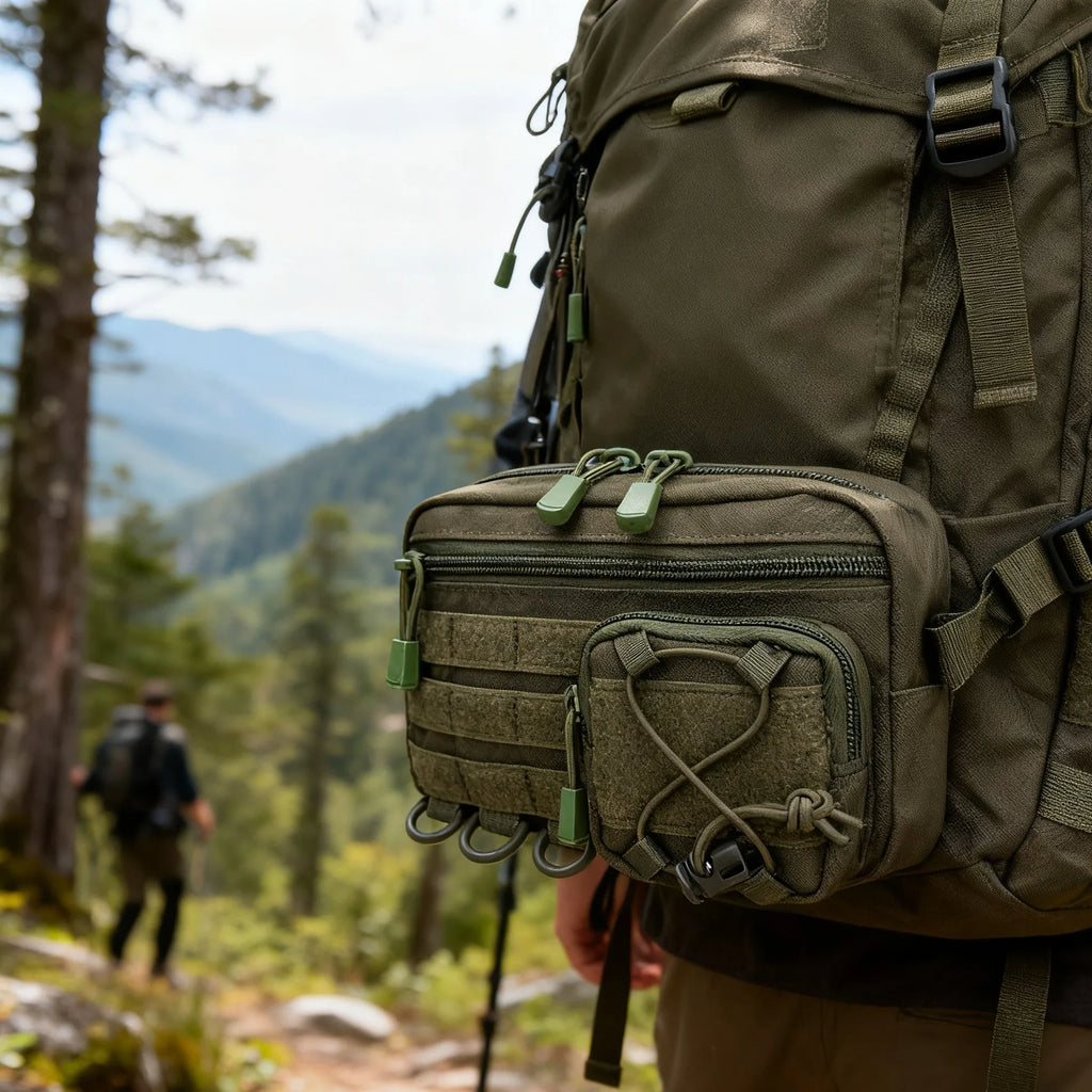1000D Tactical Molle Horizontal Admin Pouch with Front Drawstring Pocket EMT Pouch EDC Utility Orgaznier Bag