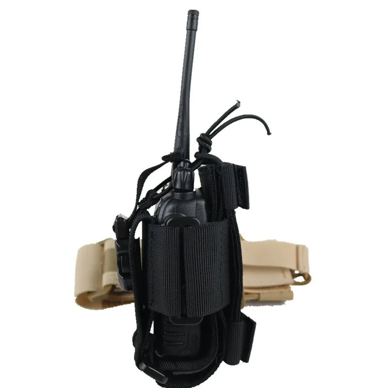 Nylon Talkie Case Adjustable Walkie Talkie Bag Molle Two Way Radio Holster Pouch Tactical Hunting Interphone Hanging Bag