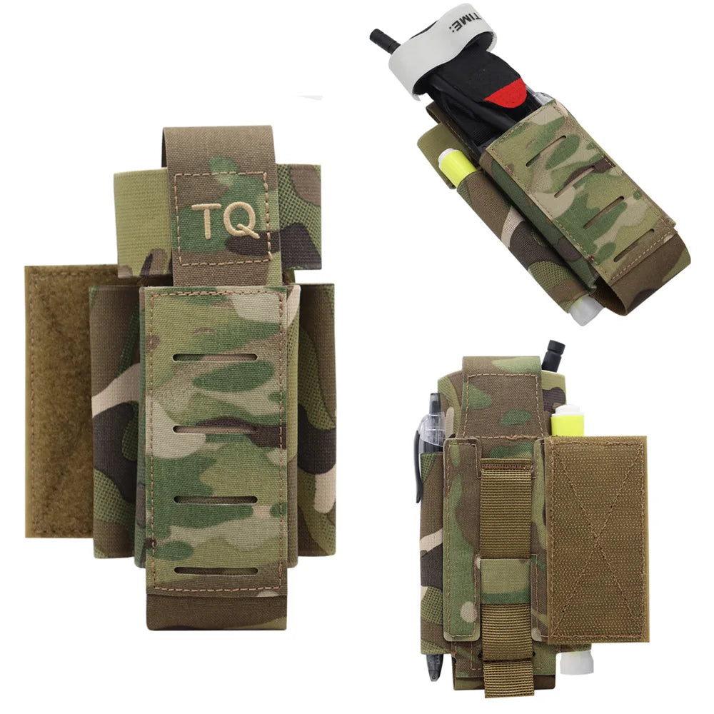 Tactical Tourniquet Pouch TQ Holder Quick Deploy Trauma Kit Storage With Hook Loop Panel For Molle System Belt Hunting Vest