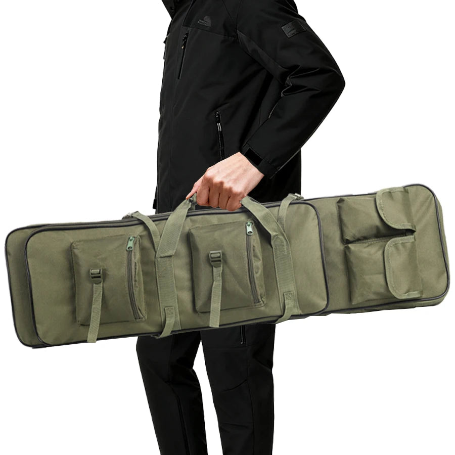 Multi functional storage bag with multiple pockets designed for partitioned storage and adjustable webbing straps and straps