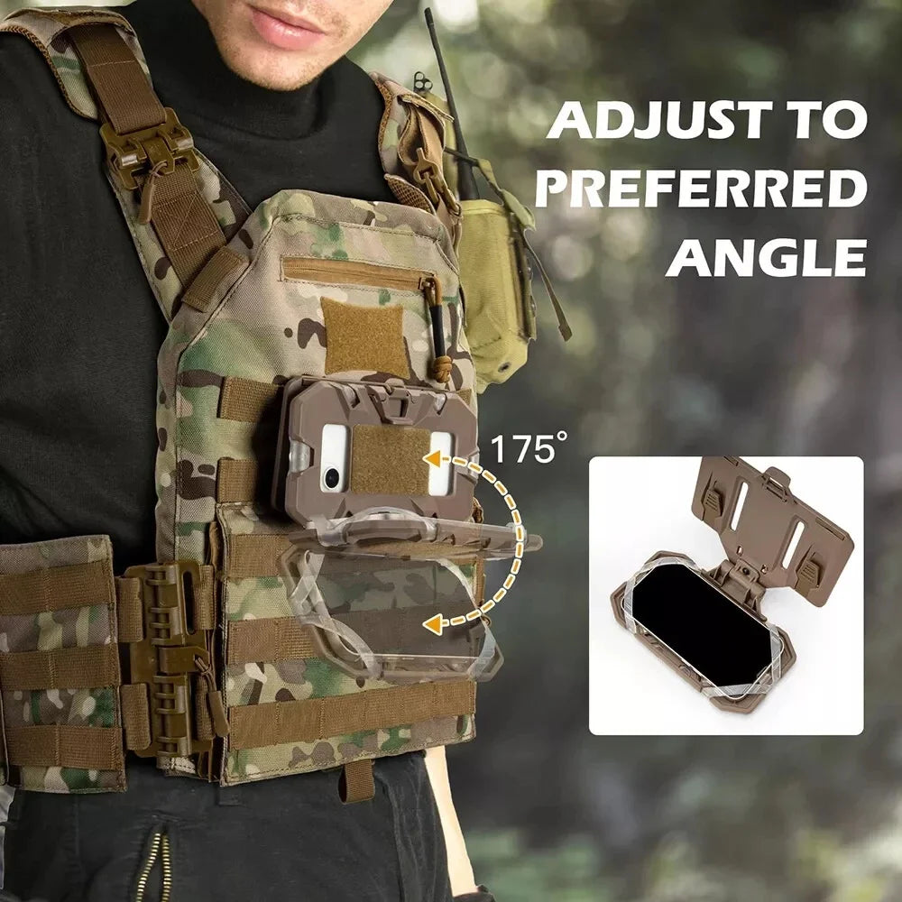 Wargame Tactical MOLLE Chest Multi-Function Panel | Navigation/Tactical Phone Case/Map/Storage | Outdoor Hunting Gear Accessory
