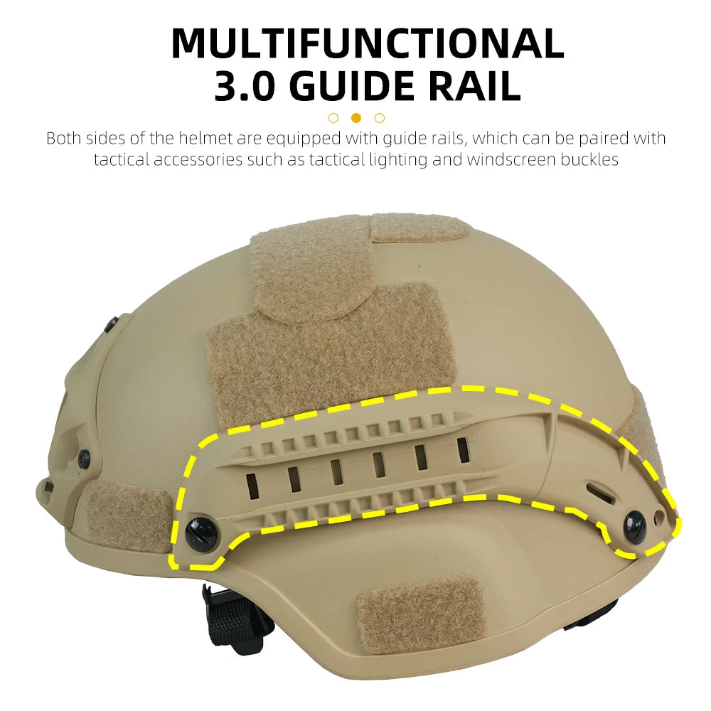 BOOIU Tactical Helmet MICH2000 ABS MH High Cut 53-55CM Airsoft Helmet Hunting Outdoor Sports CS Protect Equipment Gear
