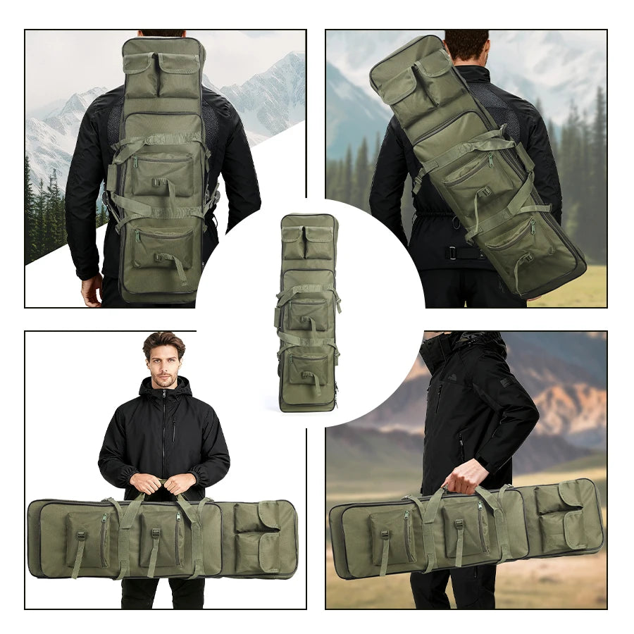 ouble layer large capacity outdoor multifunctional backpack with three gear small bag, travel sports fishing bag