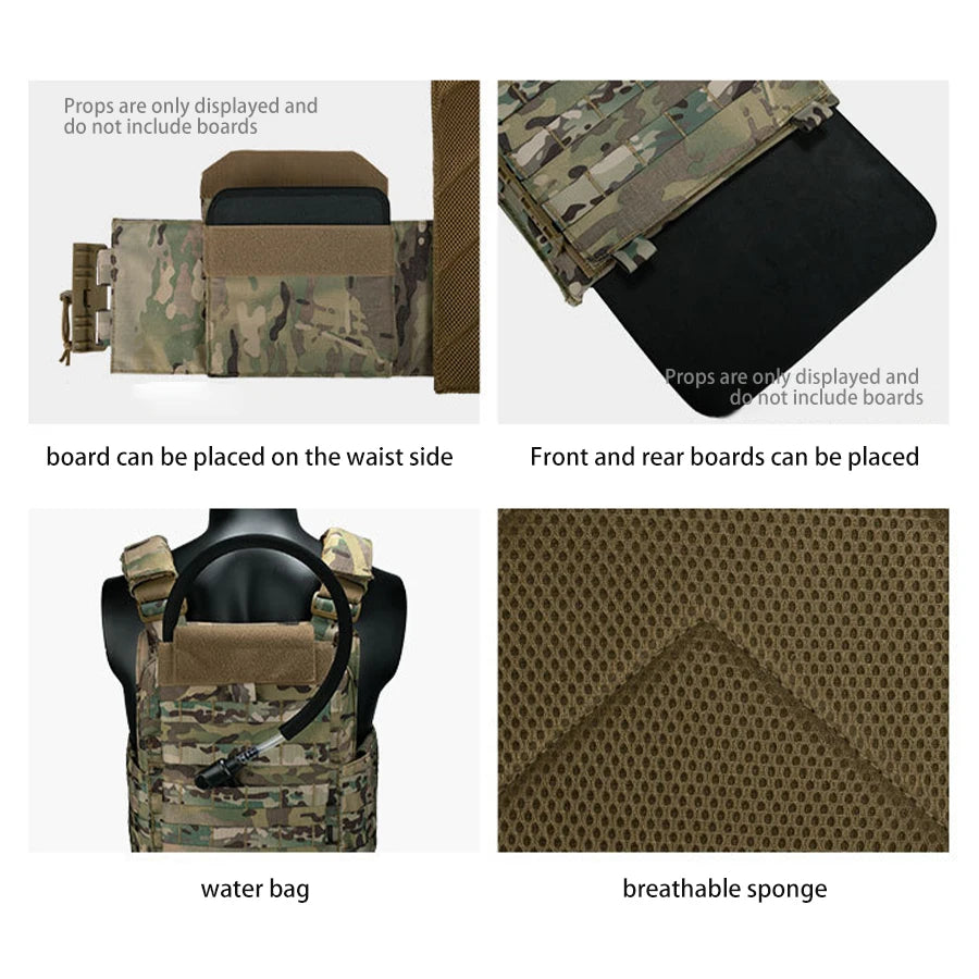 YAKEDA multifunctional portable hunting vest with 1.5L water bag and built-in water bag compartment at the back