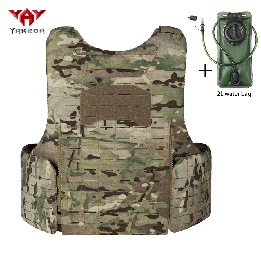 YAKEDA Outdoor Hunting Vest with Adjustable Quick Release Vest and 2L Water Bag for Continuous Hydration Outdoors