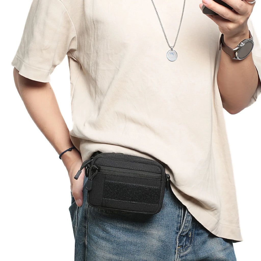 Compact Tactical Crossbody EDC Pouch 600D Nylon Molle Waist Pack Shoulder Bag Organizer for Daily Essentials & Gadgets