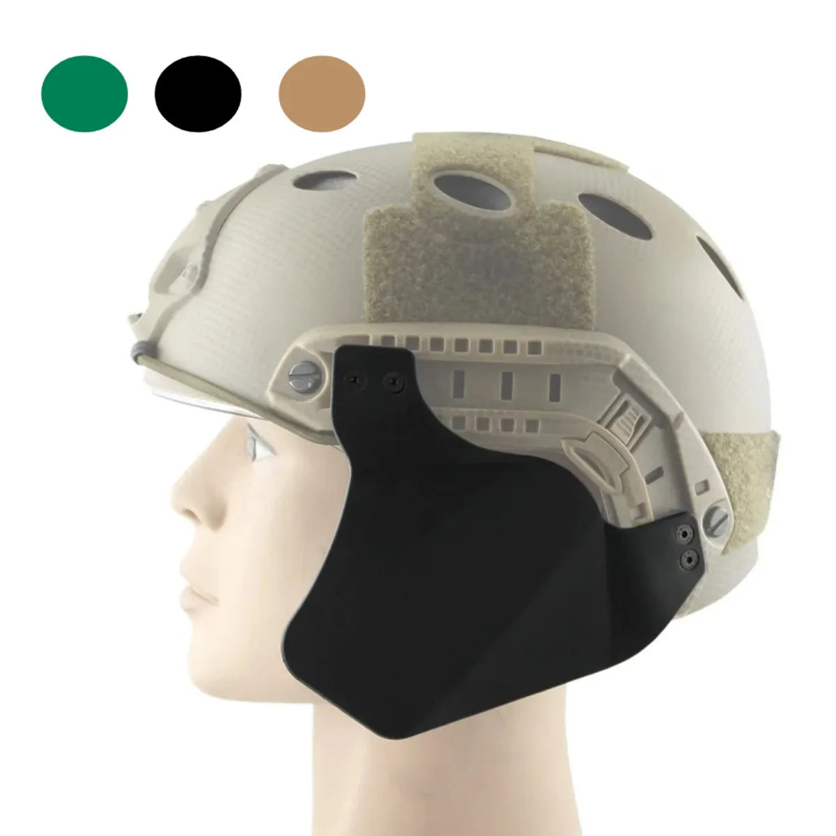 Tactical Fast Helmet Side Ear Protection Earmuffs Rail Mount Ear Protectors Tactical Up-Armor Side Cover Rail Kit