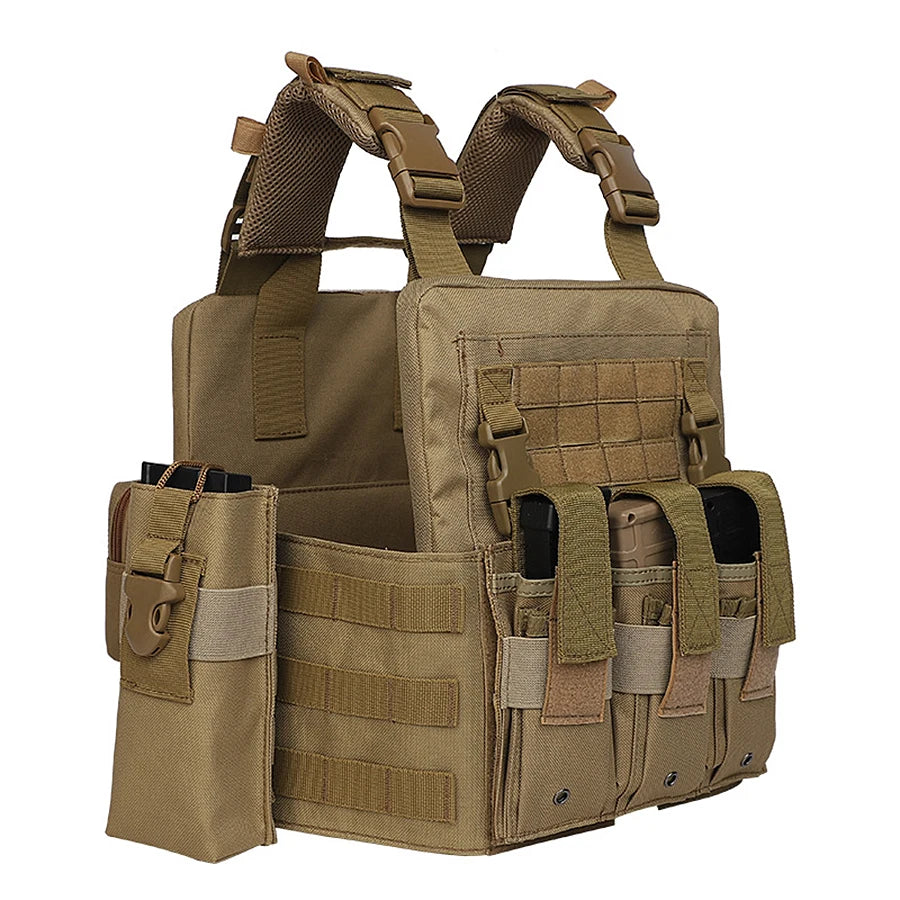 Triple equipment bag MOLLE security duty uniform, detachable hunting vest