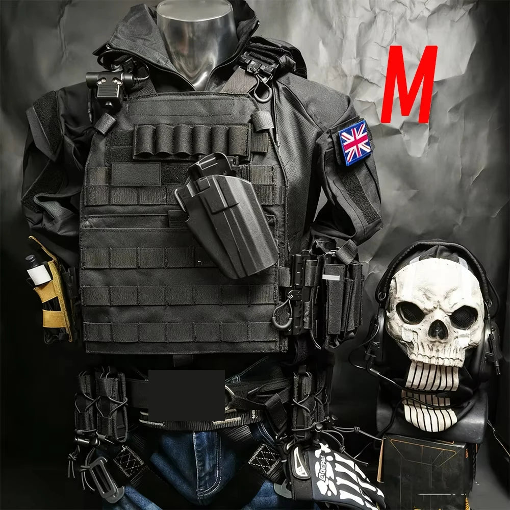 Tactical Ghost Full Set of Equipment Airsoft Cod Vest Jackets Belt Mask Gloves Gear for Outdoor CS Gaming Call of Duty Cosplay