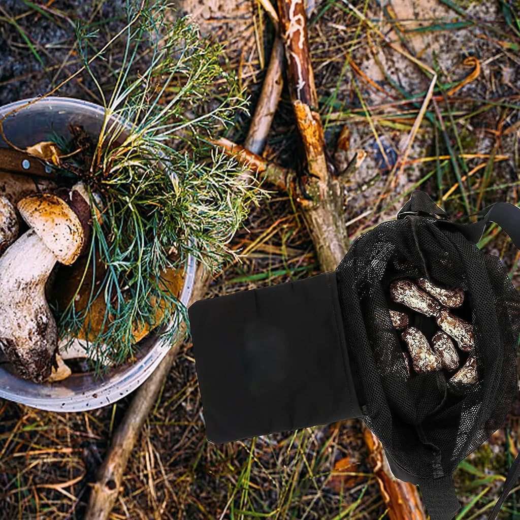 Breathable Picking Pouch Mesh Mini Bag Adjustable Strap Multi Storage Pocket for Outdoor Garden Hiking Lovers