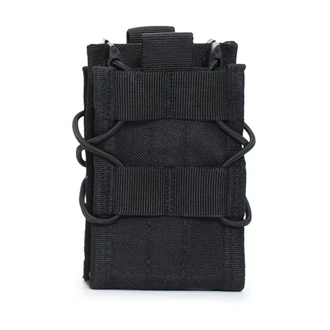 Tactical MOLLE Airsoft Airgun Double Mag Pouch for AR15/M4/16 5.56 Rifle&Pistol, Hunting Vest Accessory, Durable Magazine Holder