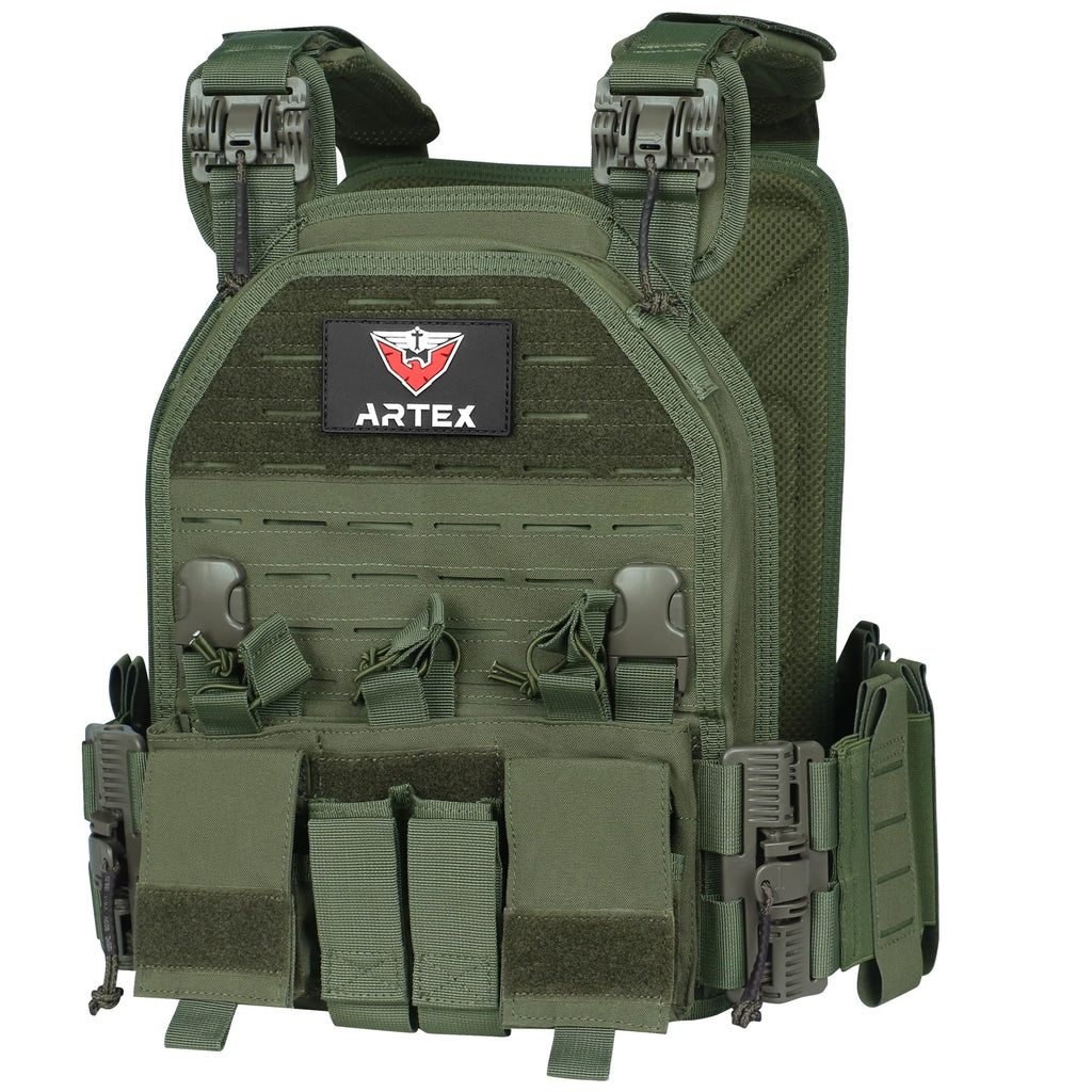 ARTEX 6094 Cycling Vest Outdoor Riding Gear Black MOLLE Style Vest Quick Release Design Laser Cut Style Storage Gear for Bike