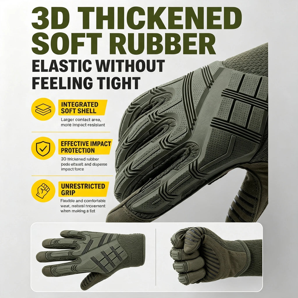 Tactical Full Finger Gloves Touch Screen Breathable Impact Protection Gloves for Men Outdoor Cycling Climbing Gloves