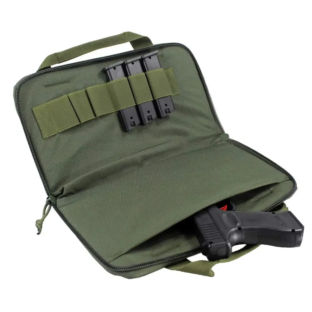12" Gun Bag Pistol Carrier Bag with Magazine Pouches GL G2C Handgun Holster Padded Portable Gun Handbag Fishing Kit