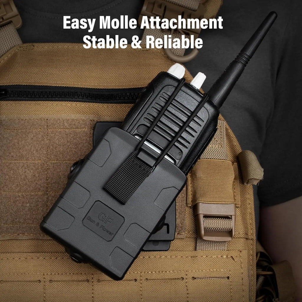 Molle – Durable Black for Radios, Secure Fit, Easy Attachment for Outdoor, Tactical, and Work Use