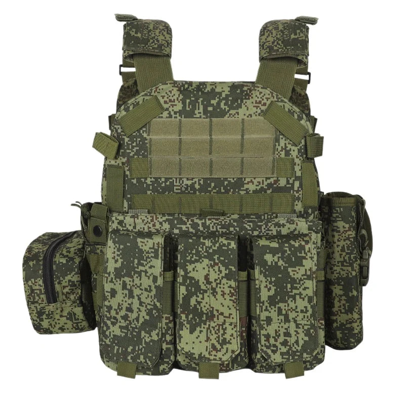 6094 Camouflage Plate Carrier Vest Multi-Functional Tactical Hunting Vest Adjustable Men Combat Equipment for Outdoor Cycling