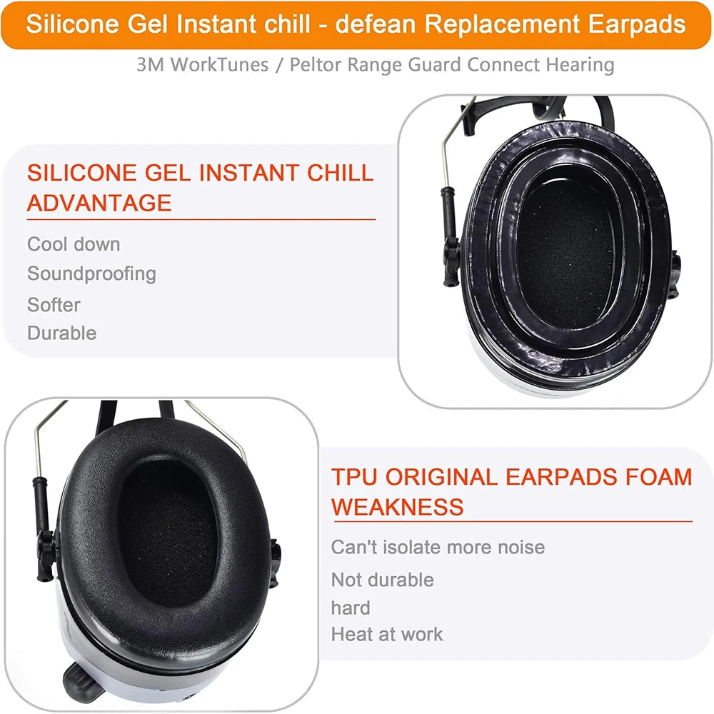Tactical Headset Earmuffs Gel Ear Pad for 3M Peltor Sport Tactical Hearing Protection Headset Hunting Shooting Headset