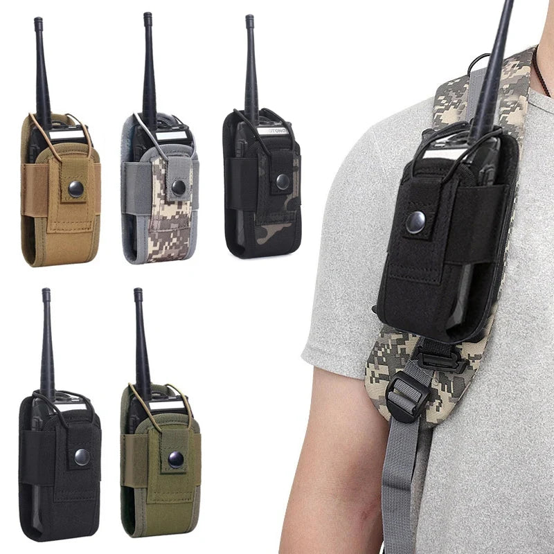 Molle Radio Walkie Talkie Pouch Outdoor Portable Interphone Holster Carry Bag for Hunting Camping Interphone Holster Pocket Bag