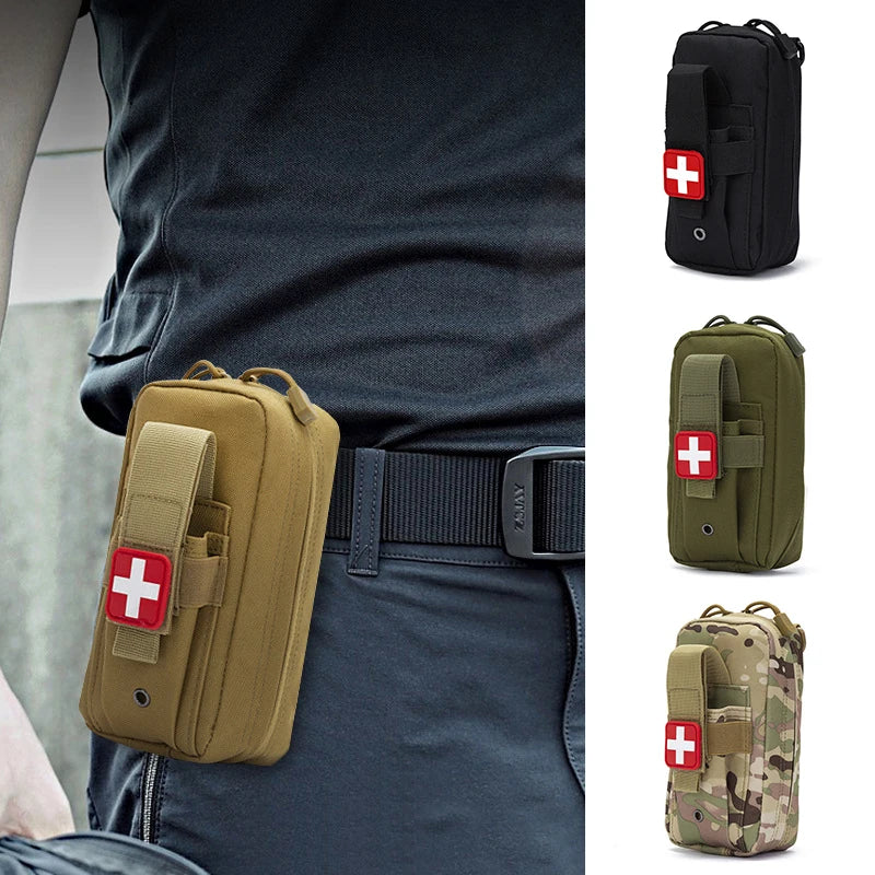 Outdoor Rescue Bag Medical EDC Bag First Aid Kit Tourniquet Scissors Waist Bag MOLLE Hunting Survival Pouch