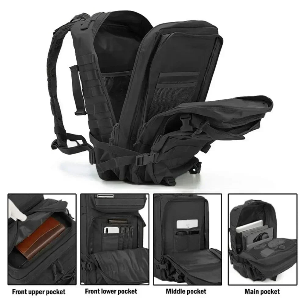 60L Army Military Tactical Backpack Men's Travel Large Capacity Rucksacks Men Waterproof Outdoor Sports Multi-functional Bags A6