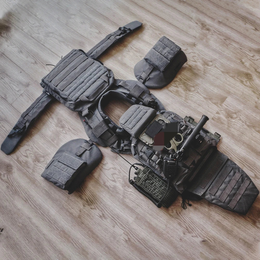 Tactical Full Vest Airsoft Full Protective Heavy-Duty Vest With Neck Throat Protector Shoulder Pads For CS Hunting Shooting