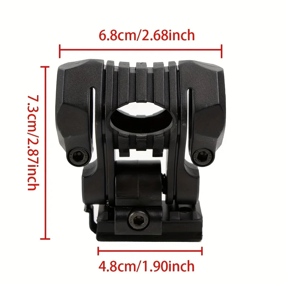 BOOIU 25mm Helmet Flashlight Holder Multi-Angle Plastic Light Clamp Mount Accessory