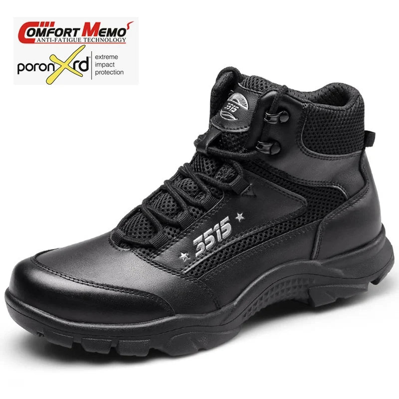 Cow Leather Hiking shoes Men's breathable hunting Boots Tactical Desert Combat Male trekking Women black Sneakers Ankle Boots