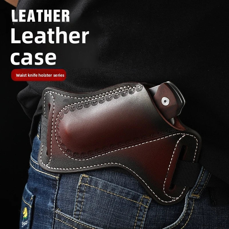 Multi-Functional Tool Tactical Storage Pouch - Outer Layer Of Cowhide Wallet - Folding Knife Storage Sleeve