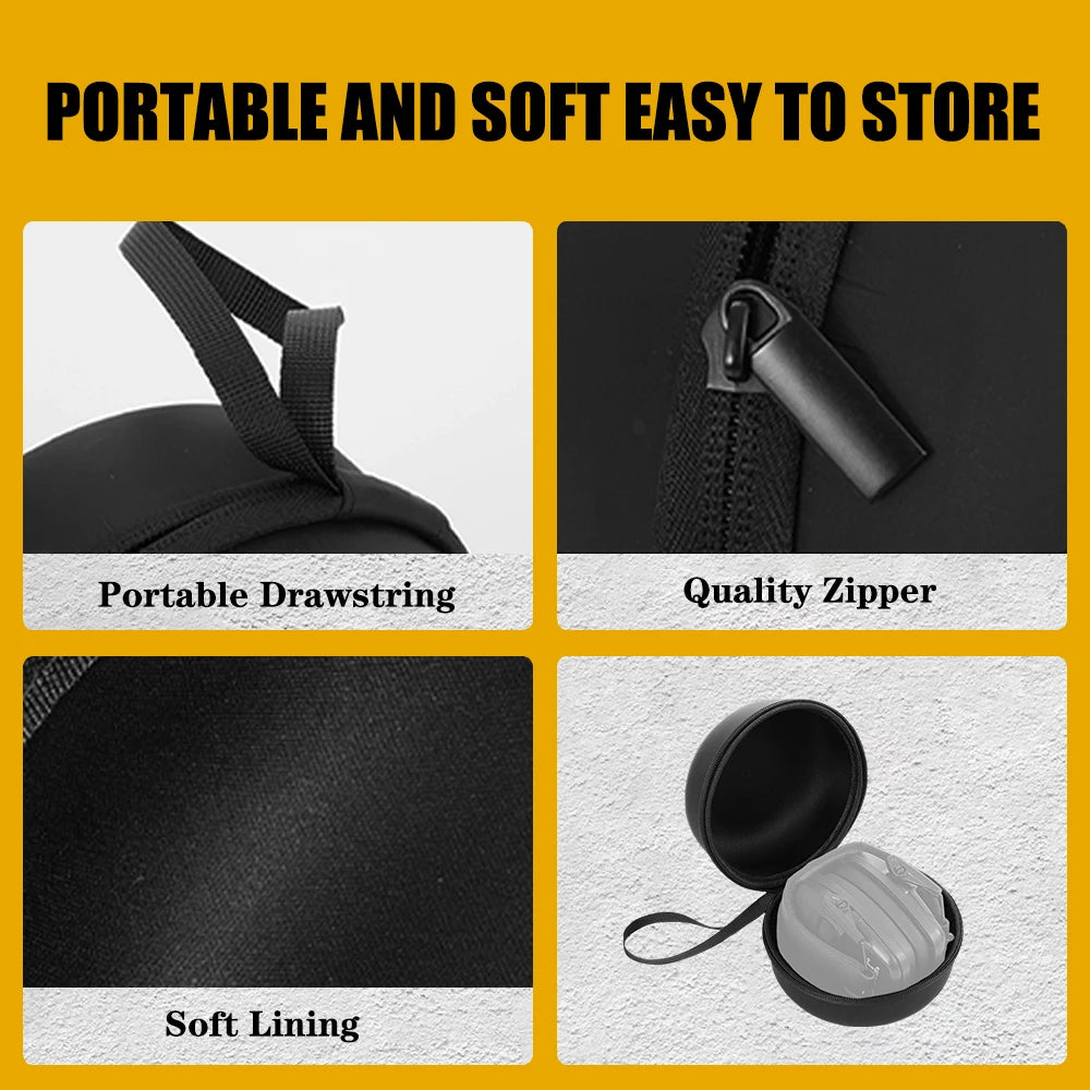 Noise-Canceling Headset Box Tactical Earmuffs Storage Bag,For Travel Sports Cycling Hard Protection Case Fit Foldable Headphones