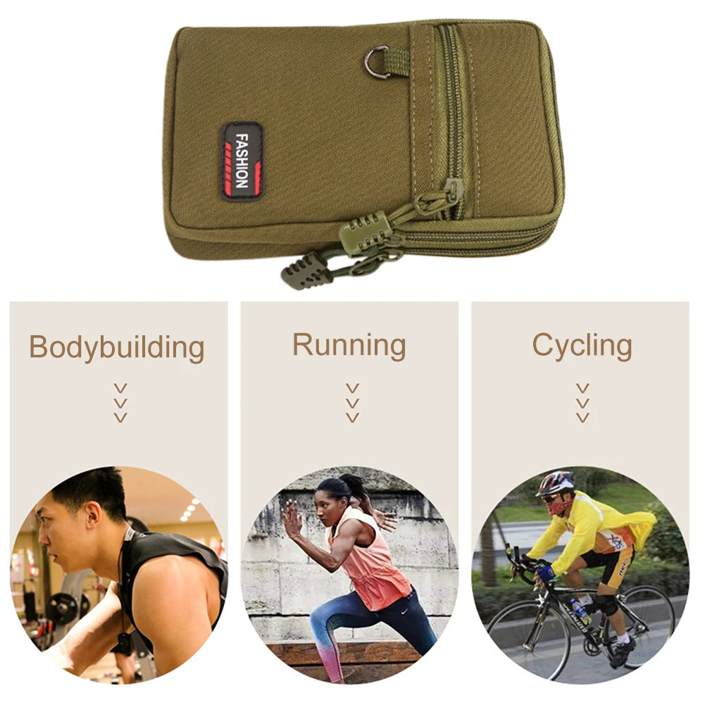 Lightweight 7 Inch Phone Pouch Belt Waist Bag Portable Coin Phone Organizer Bag Nylon Wear-resistant for Outdoor Camping Hunting