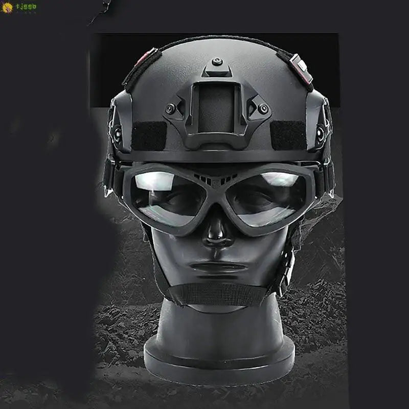 Military Helmet Kids Adults CS War Gaming Cosplay Outdoor Sports ABS Thickened Camouflage Army Helmet Head Protective Equipment