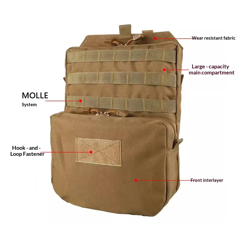 Tactical 3L Accessory Water Bag Backpack Molle Expansion System Hunting Hiking Camping Cycling Outdoor Accessory Bag