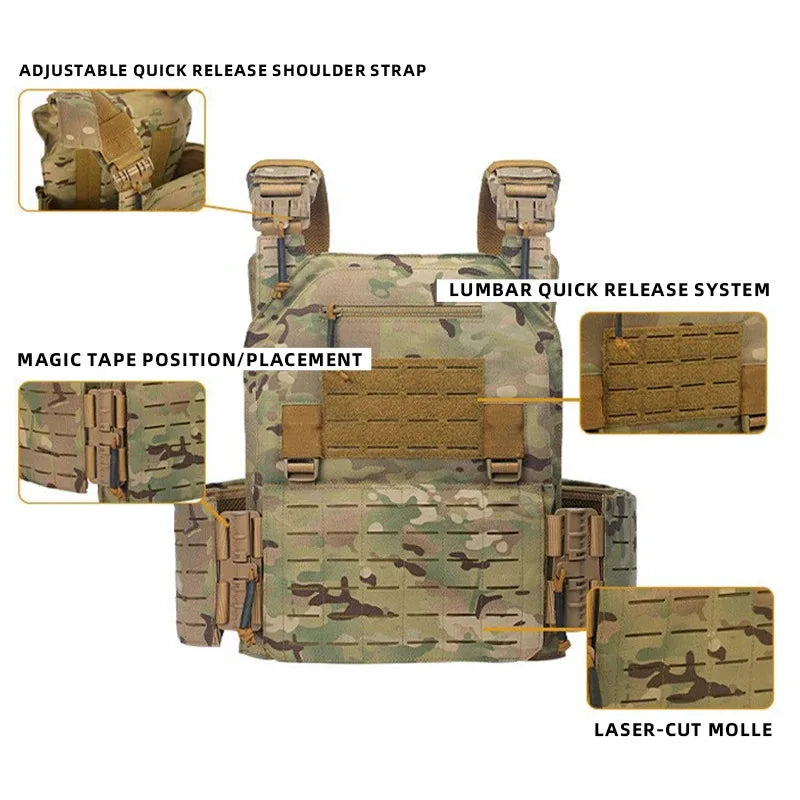 Multifunctional Quick Release Tactical Vest Hunting Protective Vest Wear-resistant Outdoor Training Clothing
