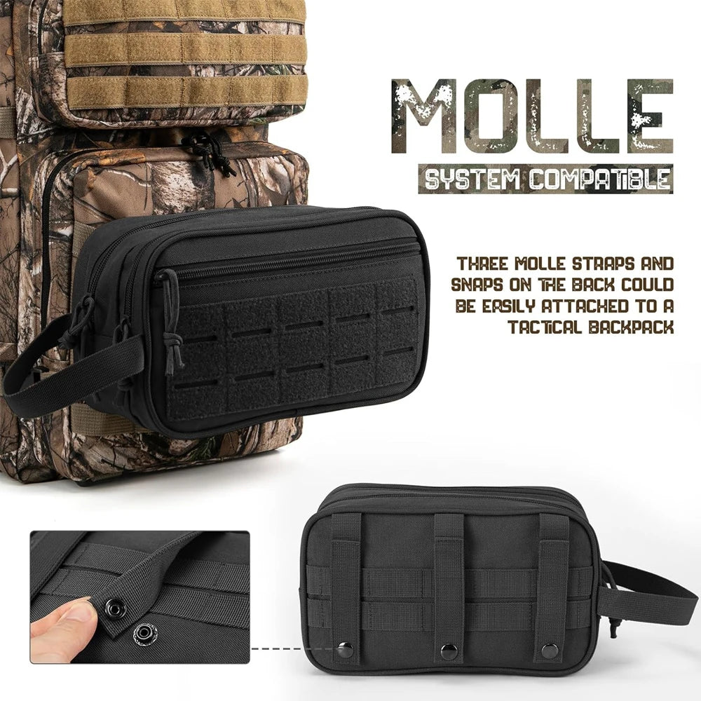Tactical Molle Pouches Outdoor Toiletry Bag For Men Hygiene Bag EDC Tool Small Dopp Kit Mens Shaving Kit Travel Shower Bags