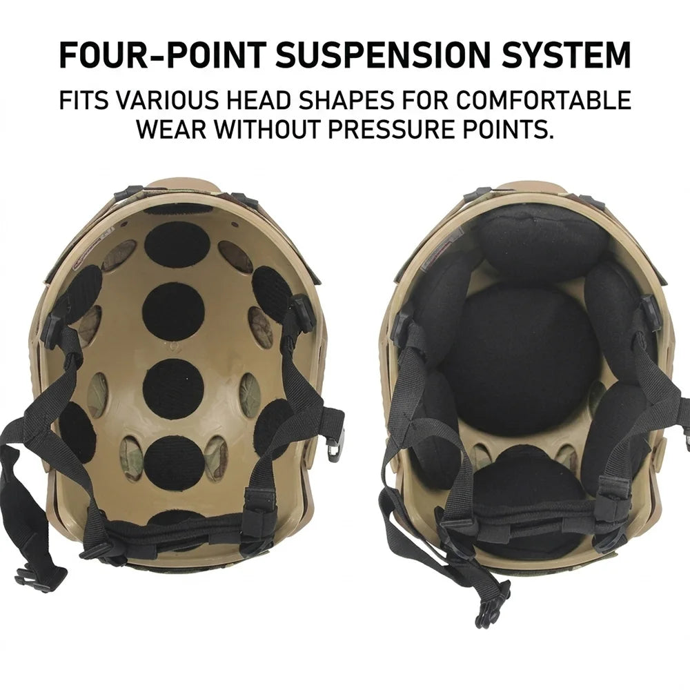 Kids FAST Helmet Set Adjustable Airsoft Helmet with Goggles Night Vision Model Flashlight for Outdoor Game Cosplay Role-Play