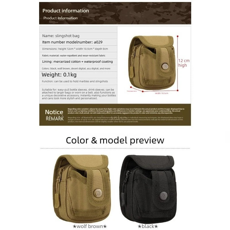 Slingshot Bag, Steel Ball Sub Bag, Multifunctional Mini Waist Bag, Hanging Bag Accessories, Storage Bag, Integrated Mud Ball Bag