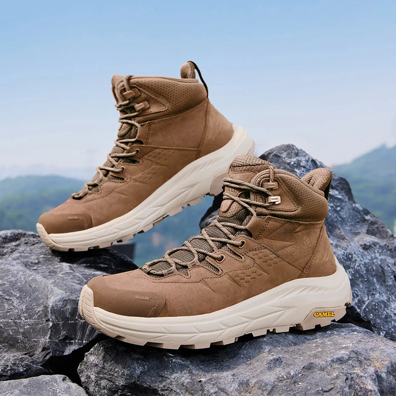 GOLDEN CAMEL high-top Hiking Shoes for Men Wear-resistant Non-slip Men's Tactical Boots Height-enhanced Anti-collision 2025