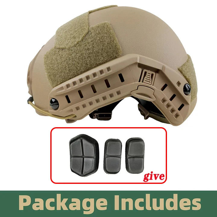 BOOIU Airsoft Tactical Helmet Adjustable Knob Thicken ABS Outdoor Fast MH/PJ Helmet Riding Shooting CS Protective Safety Gear
