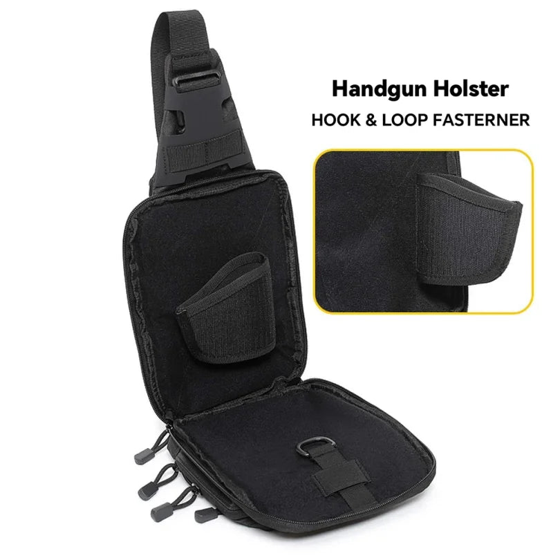 Tactical Sling Bag Concealed Carry Crossbody Gun Bag Qiuck Access Pistol Bag EDC Shoulder Chest Pack Range Bags Fanny Pack