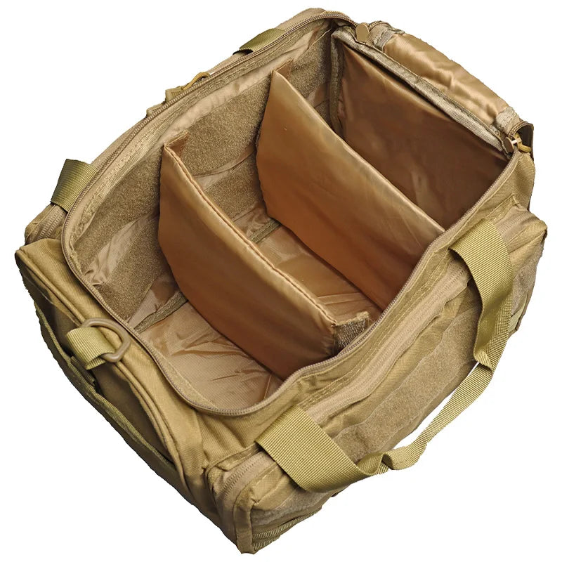 Tactical Gun Range Storage Bag Molle System Outdoor Hunting Accessory Nylon Tactical Case Bags Tool Shoulder Pack Black