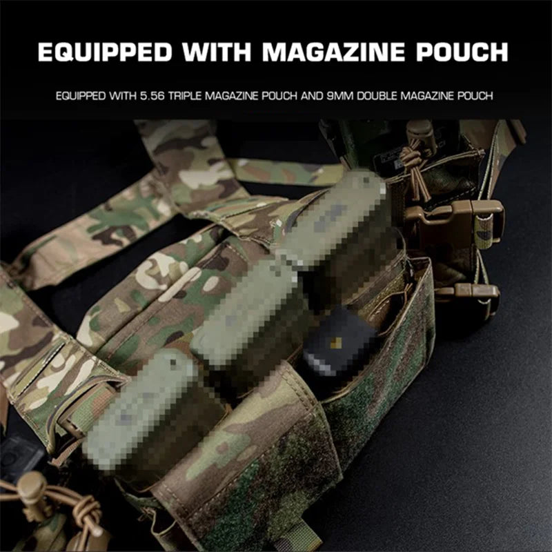 MK4 Modular Chest Rig 500D Nylon H Harness MOLLE Platform 5.56 9mm M4 AK Magazine Insert Hunting Airsoft Paintball Gear
