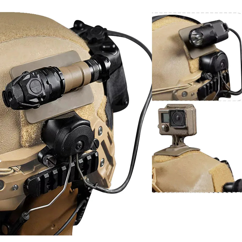 BOOIU Tactical Helmet Mount Base Adapter Fixed Flashlight Holder Night Vision Device Gopro Adapter Base FAST Helmet Accessories
