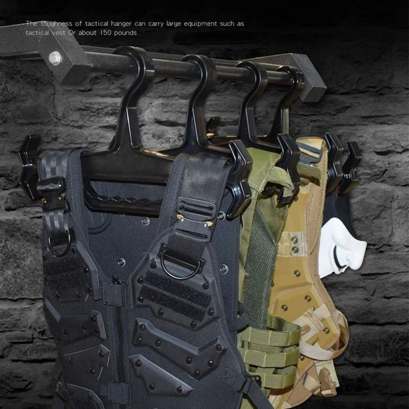 1pc multifunctional hanger tactical vest display hanger military fan outdoor training thickened non-slip plastic hanger