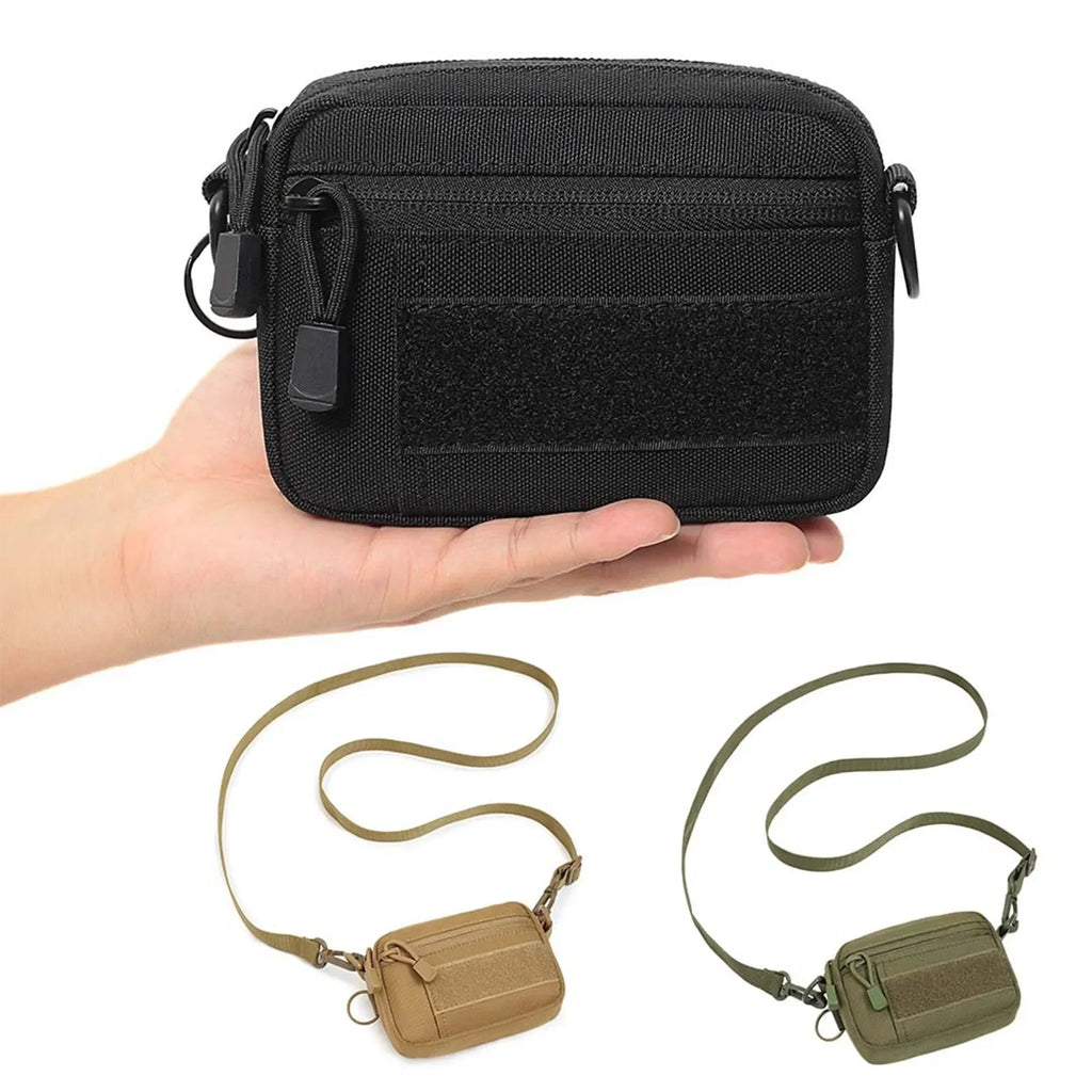 Compact Tactical Crossbody EDC Pouch 600D Nylon Molle Waist Pack Shoulder Bag Organizer for Daily Essentials & Gadgets