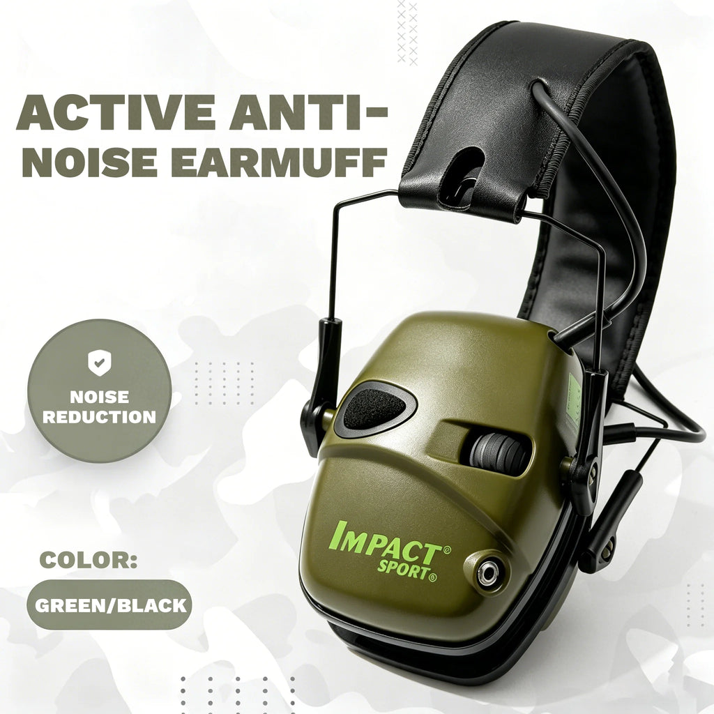 Electronic Shooting Ear Protection Earmuff, Slim Active Noise Reduction Earmuffs for Tactical Outdoor Sport,Hunting, NRR22dB