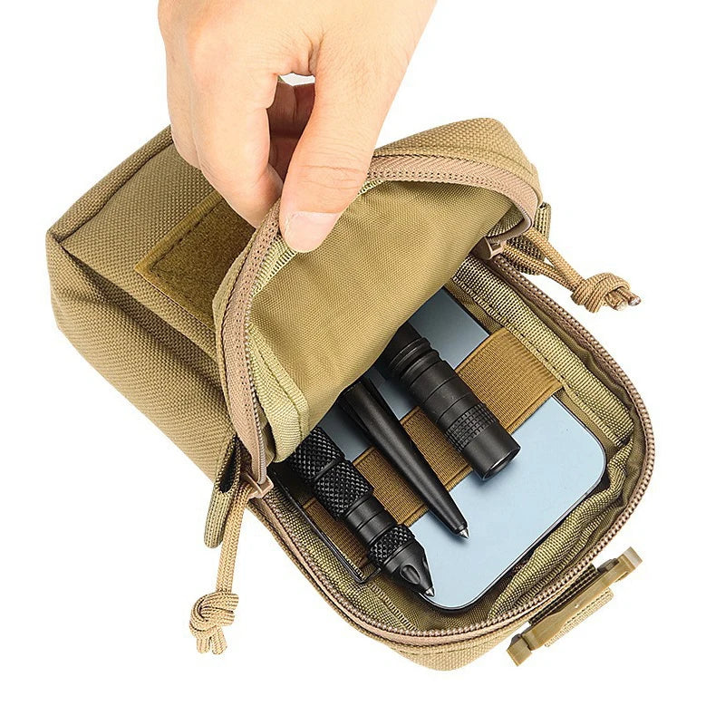 Backpack Shoulder Strap EDC Pouch Tactical Quick Access Tools Bag for Outdoor Hiking Camping with Hook-and-Loop Patch Area