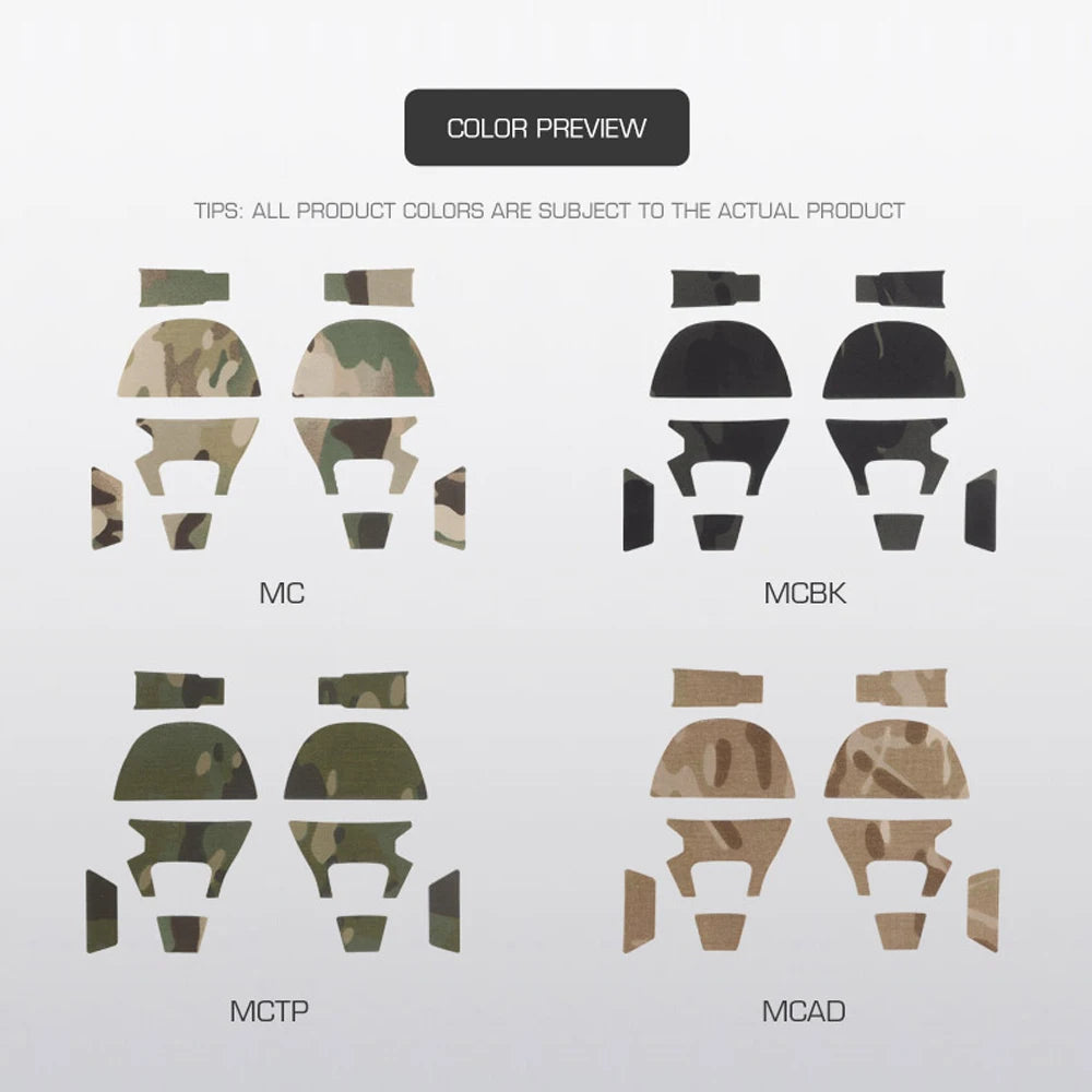 Tactical Headset Sticker Camouflage Magic Patch AMP for GEN 6(HD-17) Hunting Shooting Noise Canceling Headphone Active Earmuffs