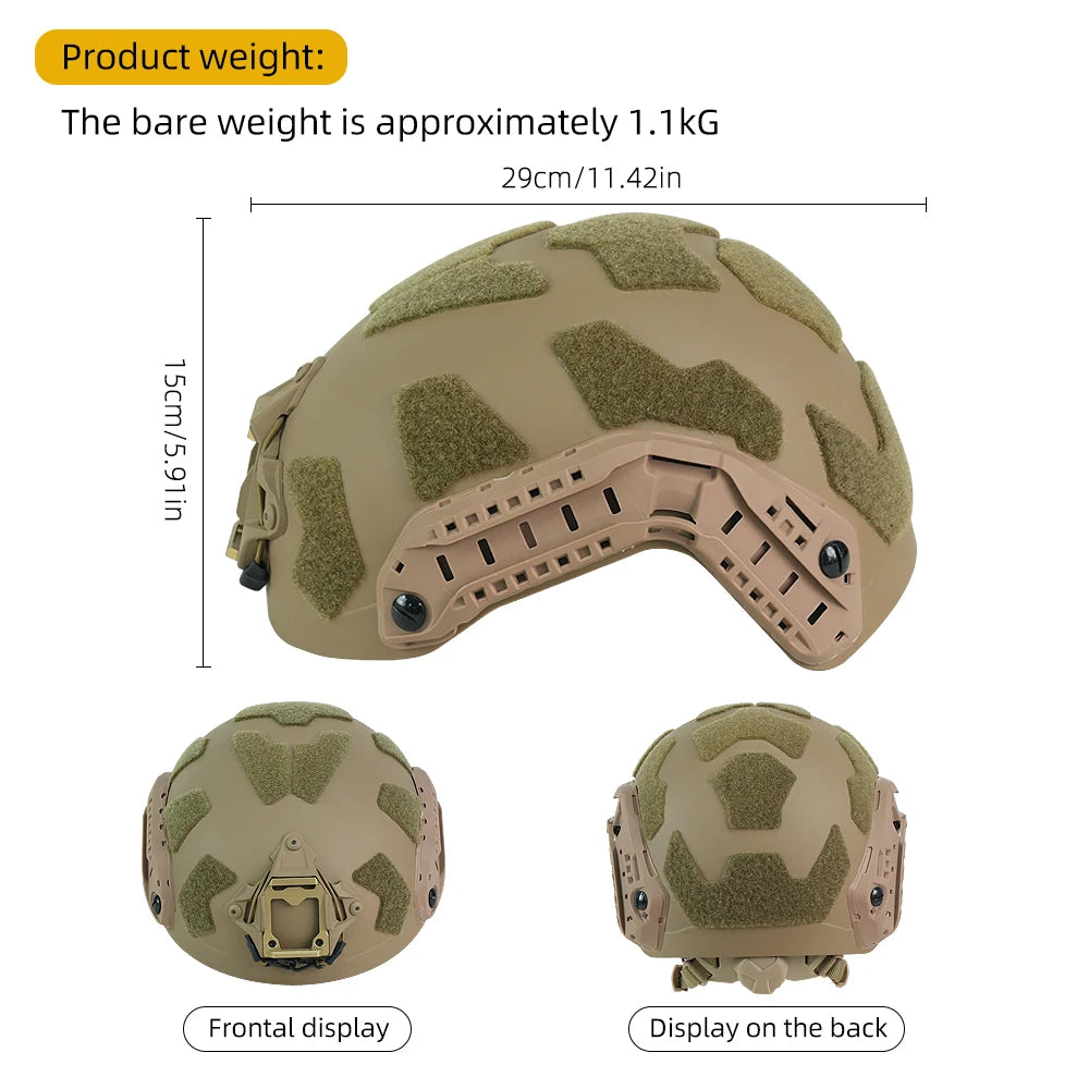 BOOIU FAST MH Tactical Helmet Adjustable Knob ABS Lightweight Comfortable Head Protector Outdoor CS Airsoft Shooting Game Gear