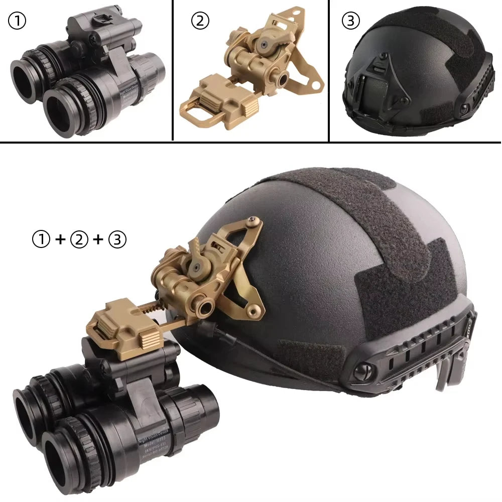 BOOIU Tactical Metal L4G69 NVG Mount Bracket Holder Night Vision Goggle Mount Adapter For PVS14 PVS15 PVS18 Helmet Accessories