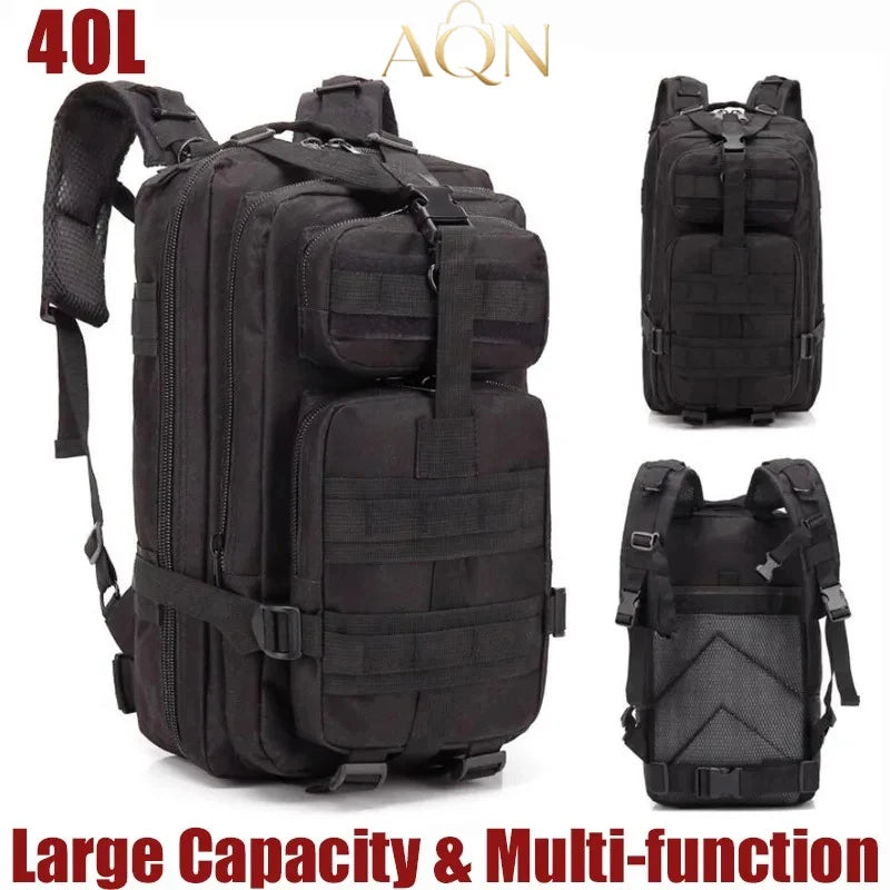 AQN 40L Tactical Backpacks Man Traveling Bags Survival Outdoor 3P Assault Pack Hiking Trekking Hunting Bag Military Grade Bag